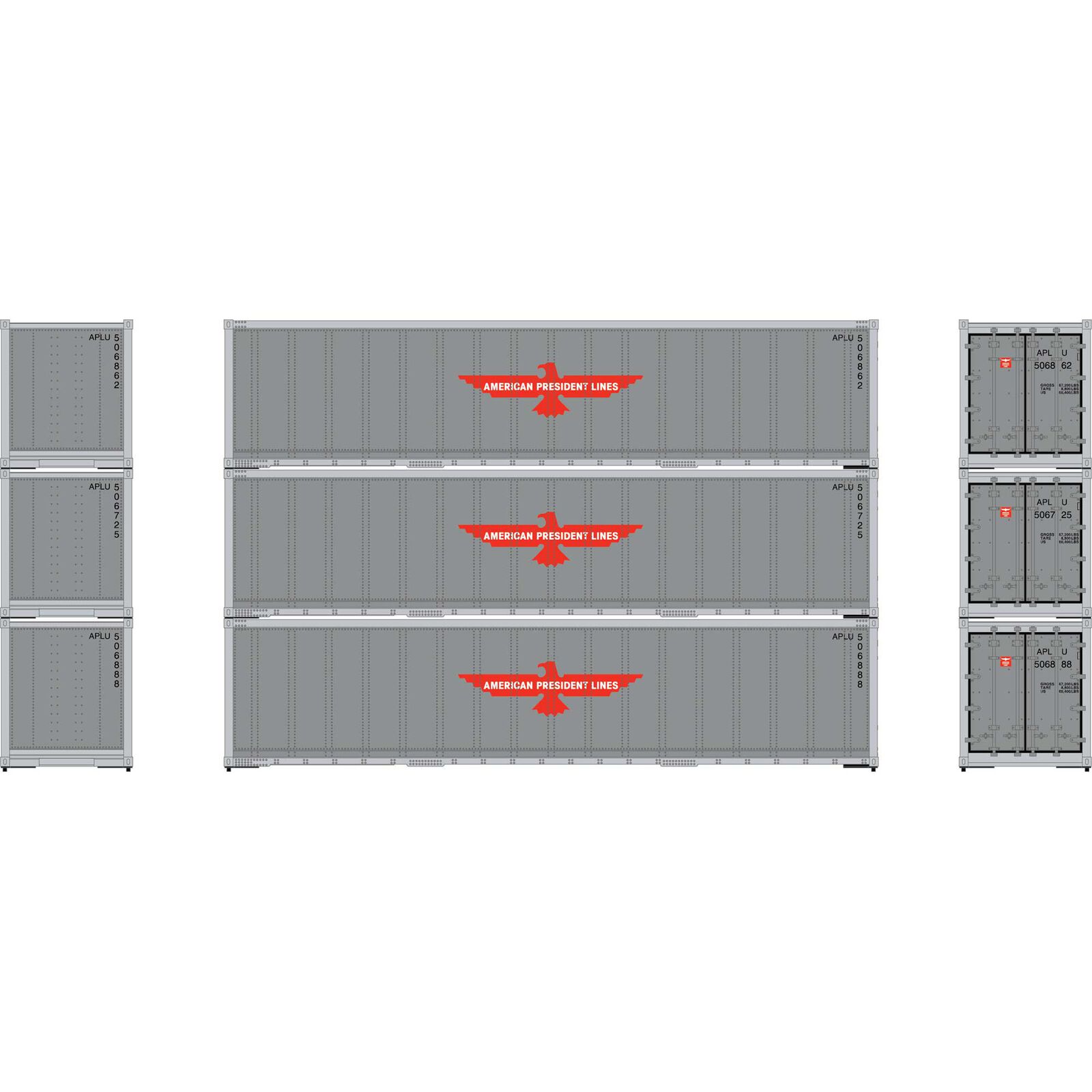HO 40' Smooth Side Containers, APL #1 (3)