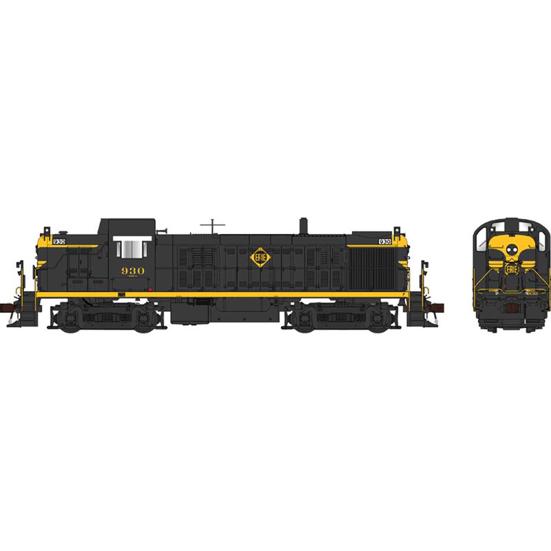 HO RS-3 Locomotive with DCC & Sound, Erie with Large Louvers #933