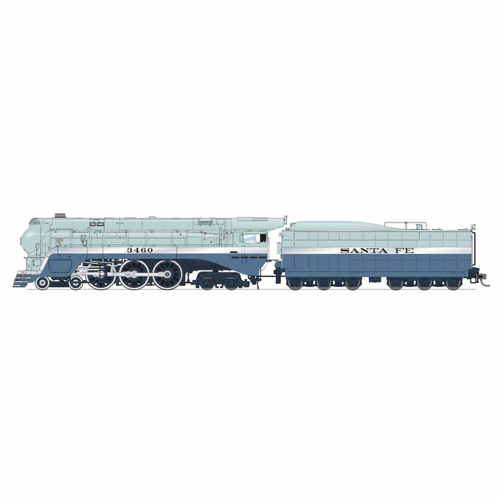 HO Blue Goose Locomotive with Paragon4, ATSF #3460, As-Delivered