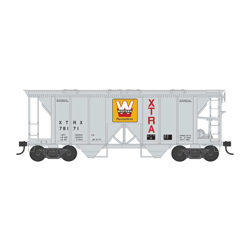 HO 70 Ton 2 Bay Covered Hopper XTRA Western Pacesetters Road #78188