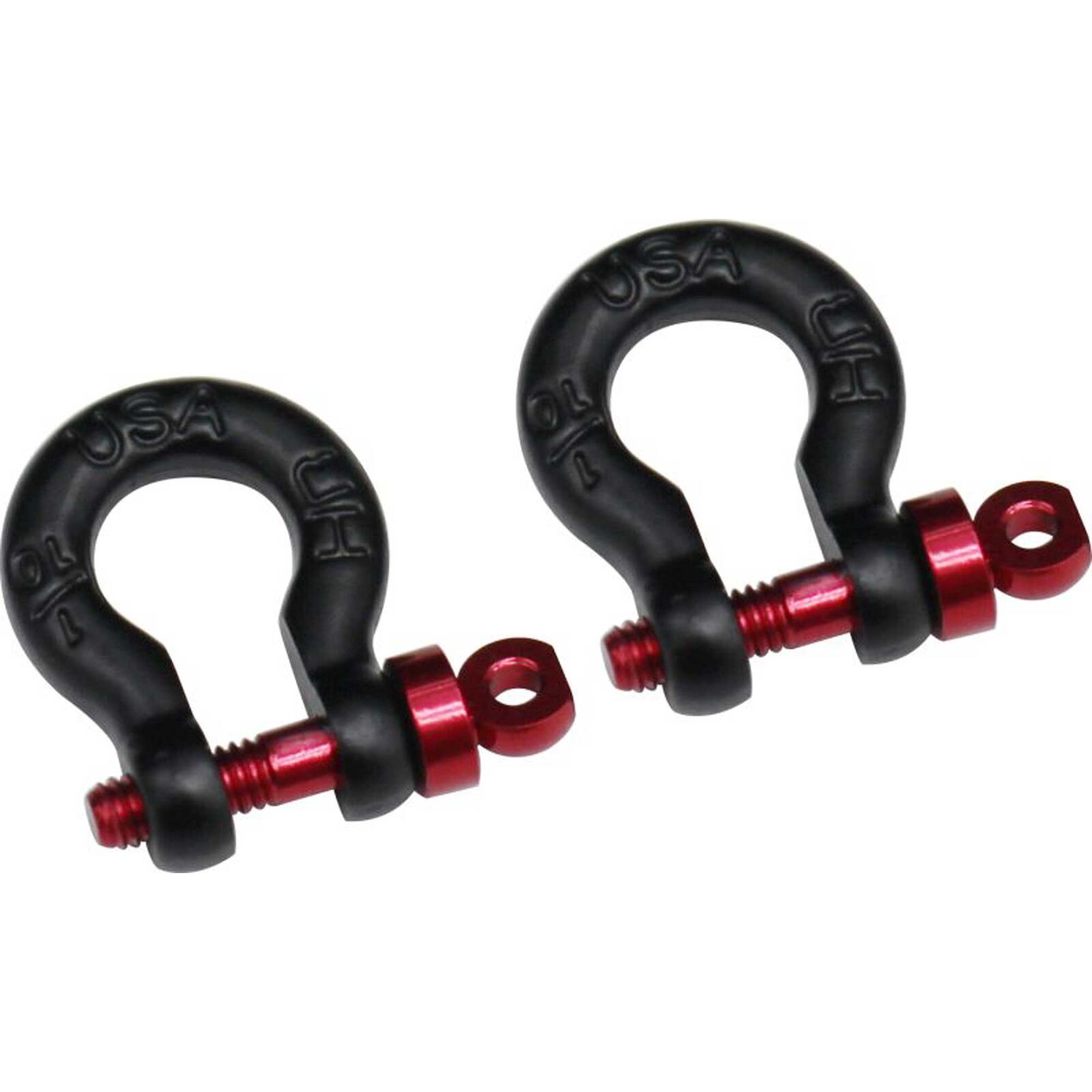 1/10 Scale Black Tow Shackle D-Rings: Redcat Gen8