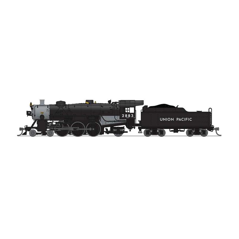 N Light Pacific 4-6-2 Steam Locomotive, UP 2883, Black & Aluminum, with Paragon4
