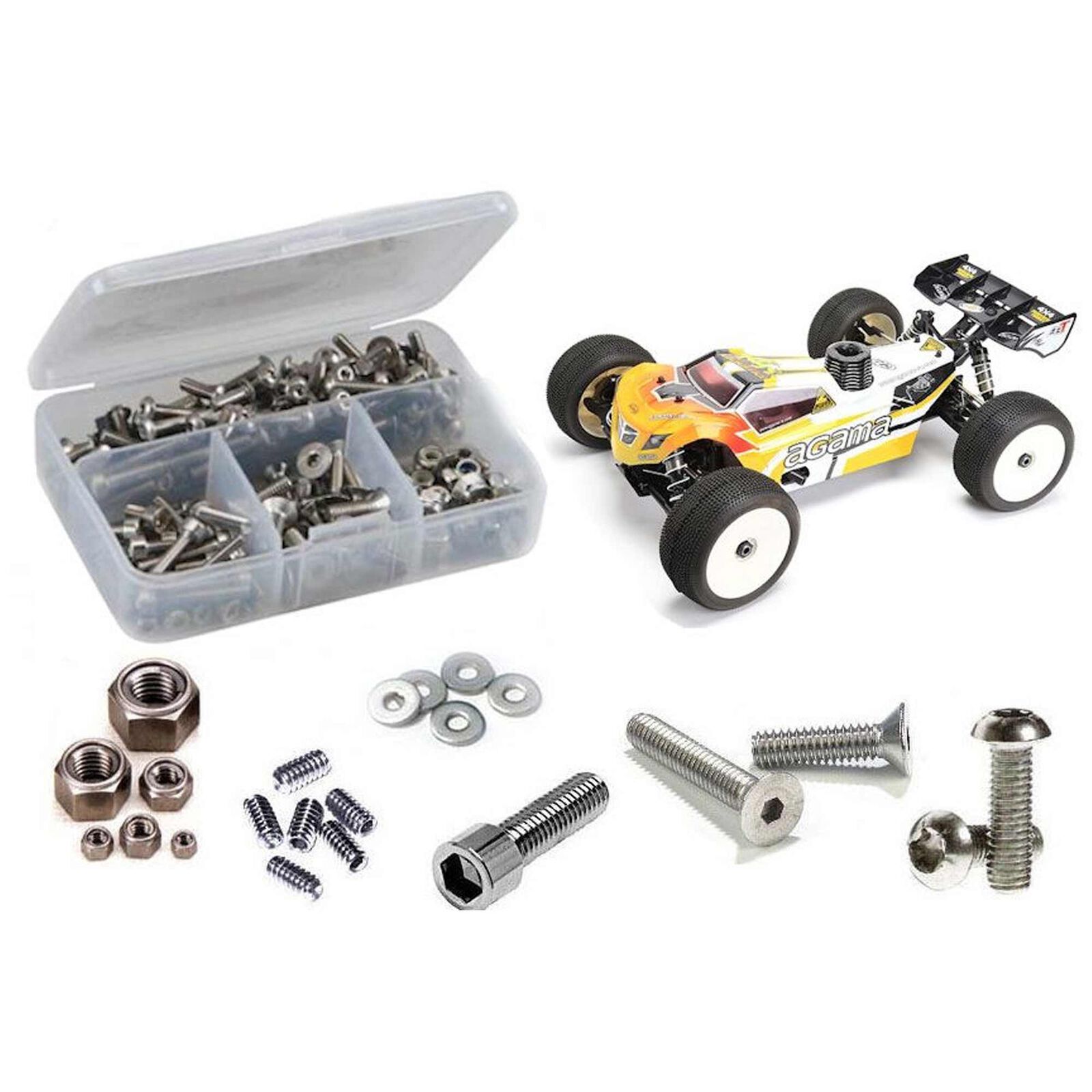 Agama Racing A8T/Evo 1/8th Nitro Truggy Stainless Steel Screw Kit