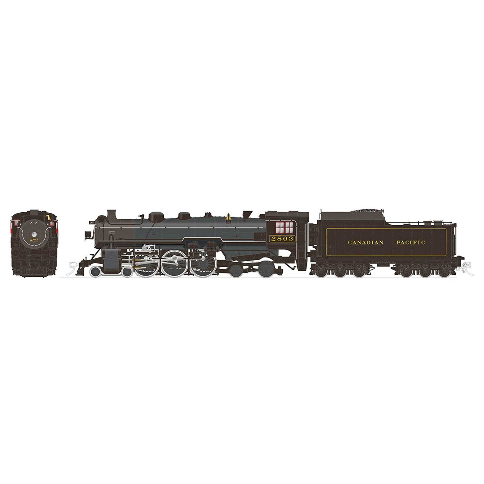 HO H1b 4-6-4 Hudson DC Locomotive CPR #2810