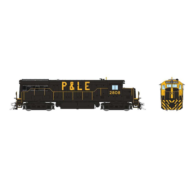 HO GE U28B Low Hood (DC/DCC/Sound): P&LE - Yellow Band: #2808