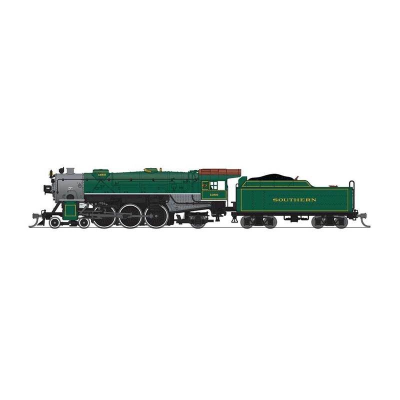 N Heavy Pacific 4-6-2 Steam Locomotive, SOU 1391 Sylvan Green, with Paragon4
