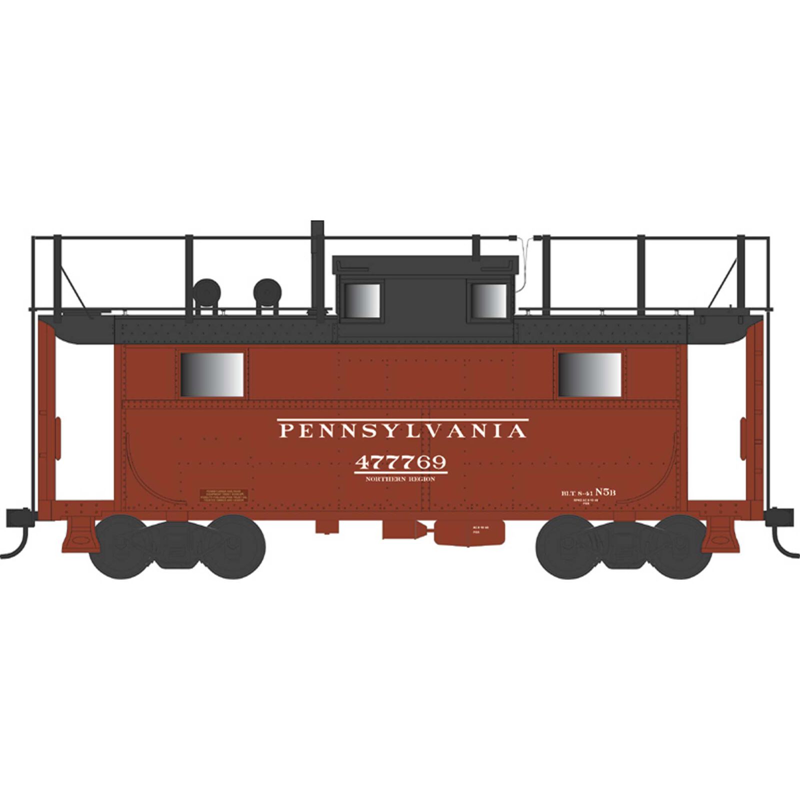 HO N5 Caboose, PRR N5B North with Trainphone #477769