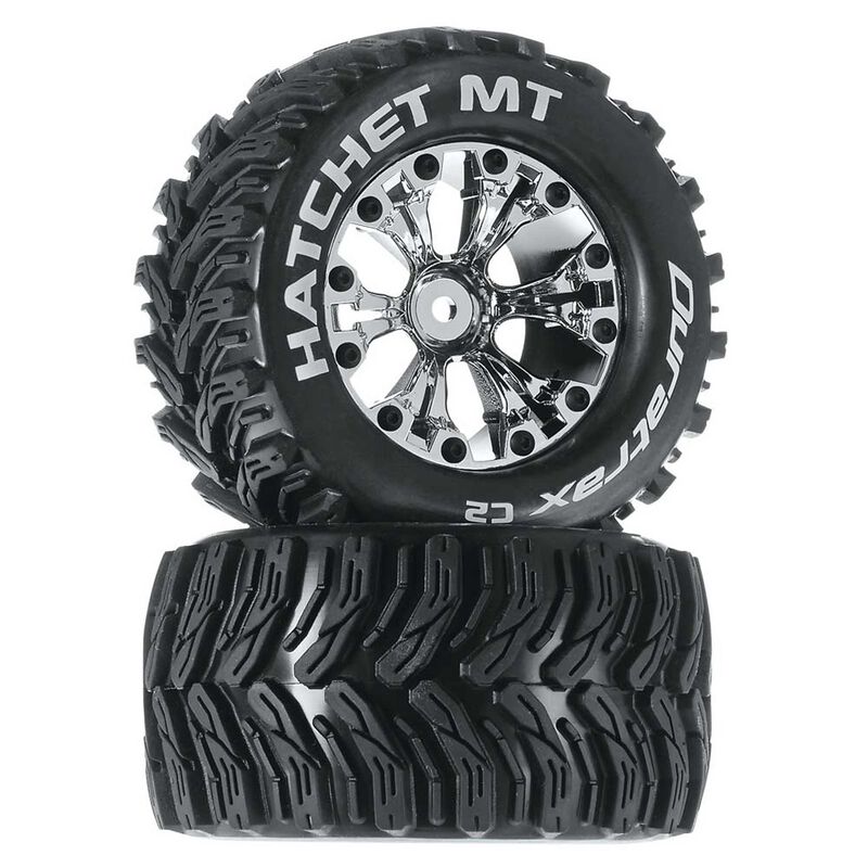 Hatchet MT 2.8" 2WD Mounted Rear Tires, Chrome (2)