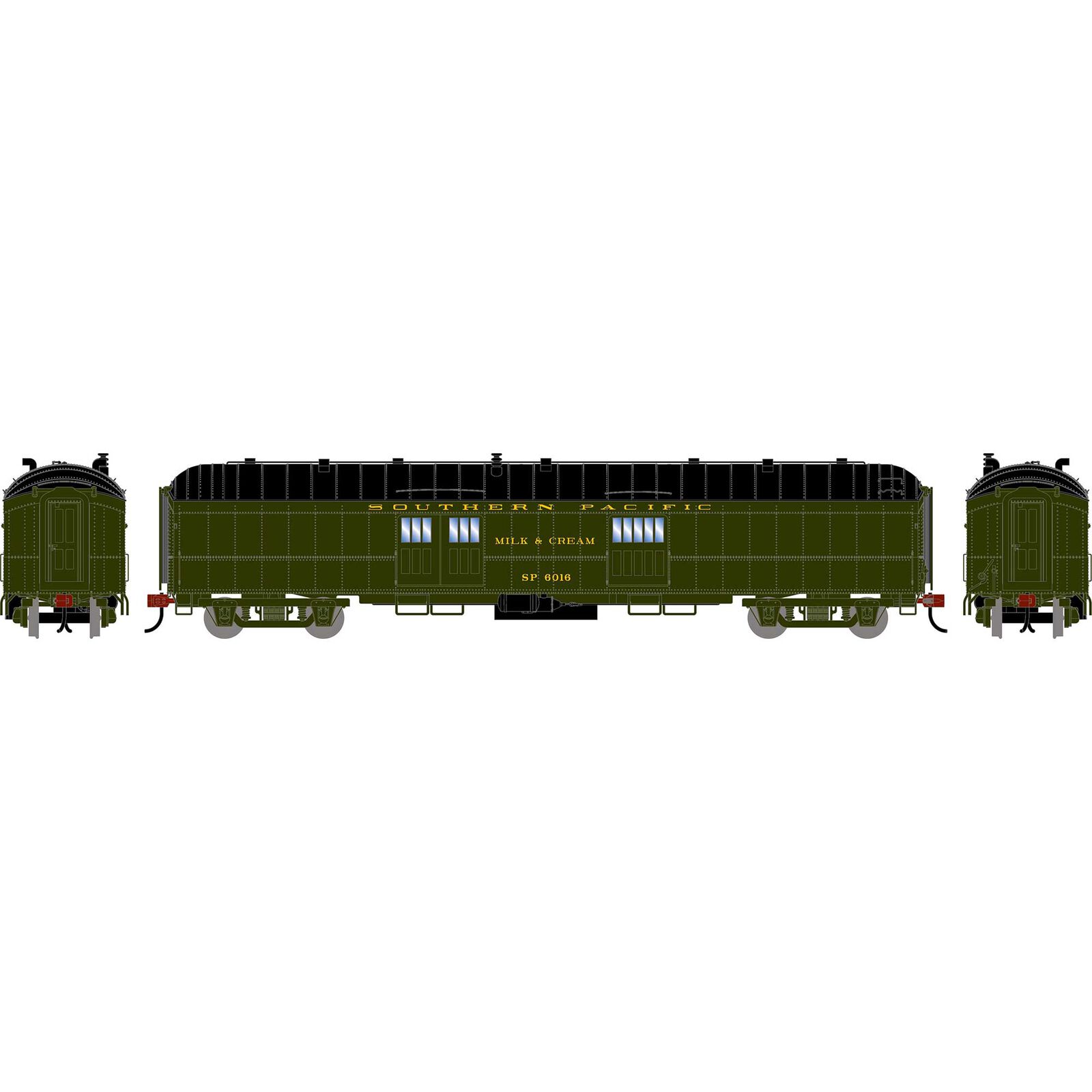 HO ATH 60' Pullman Common Standard Baggage Car, SP 'Milk & Cream' #6016