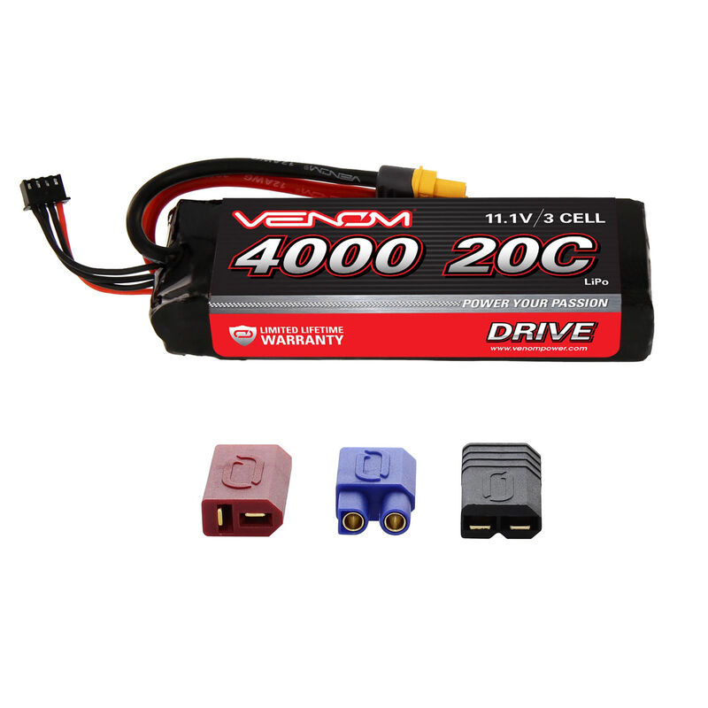 11.1V 4000mAh 3S 20C DRIVE LiPo Battery: UNI 2.0 Plug