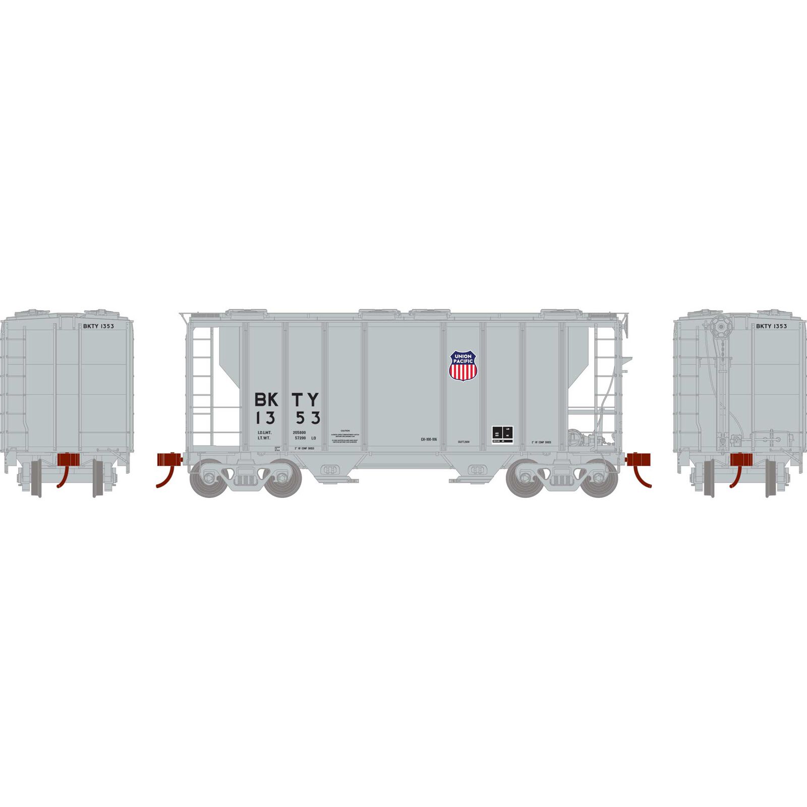 HO RTR PS-2 2600 Covered Hopper, UP #1353