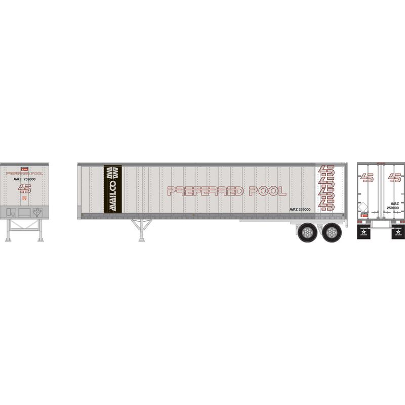 HO RTR 45' Fruehauf Z-Van Trailer, Availco #259000