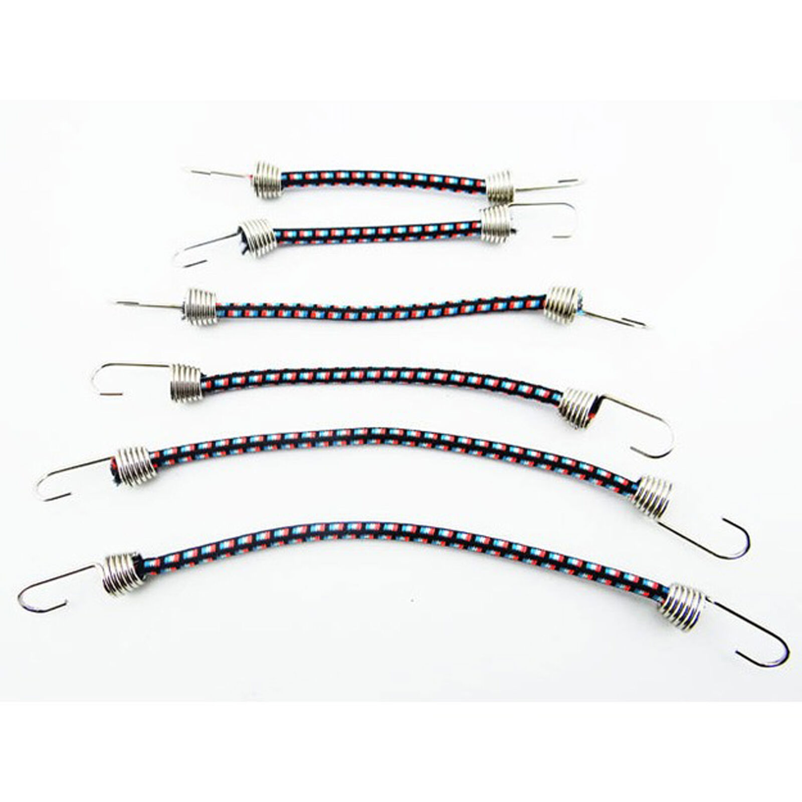 1/10 Scale Bungee Cord Set, Black/Blue/Orange (6)