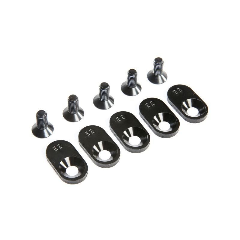 Engine Mount Insert and Screws 22T, Black (5): 5ive-T 2.0 (fits 62T spur)