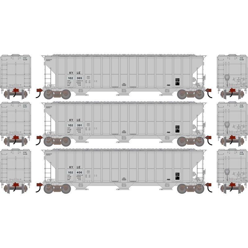 HO ATH FMC 4700 Covered Hopper, Primed For Grime KYLE #102365/102391/102406 (3)