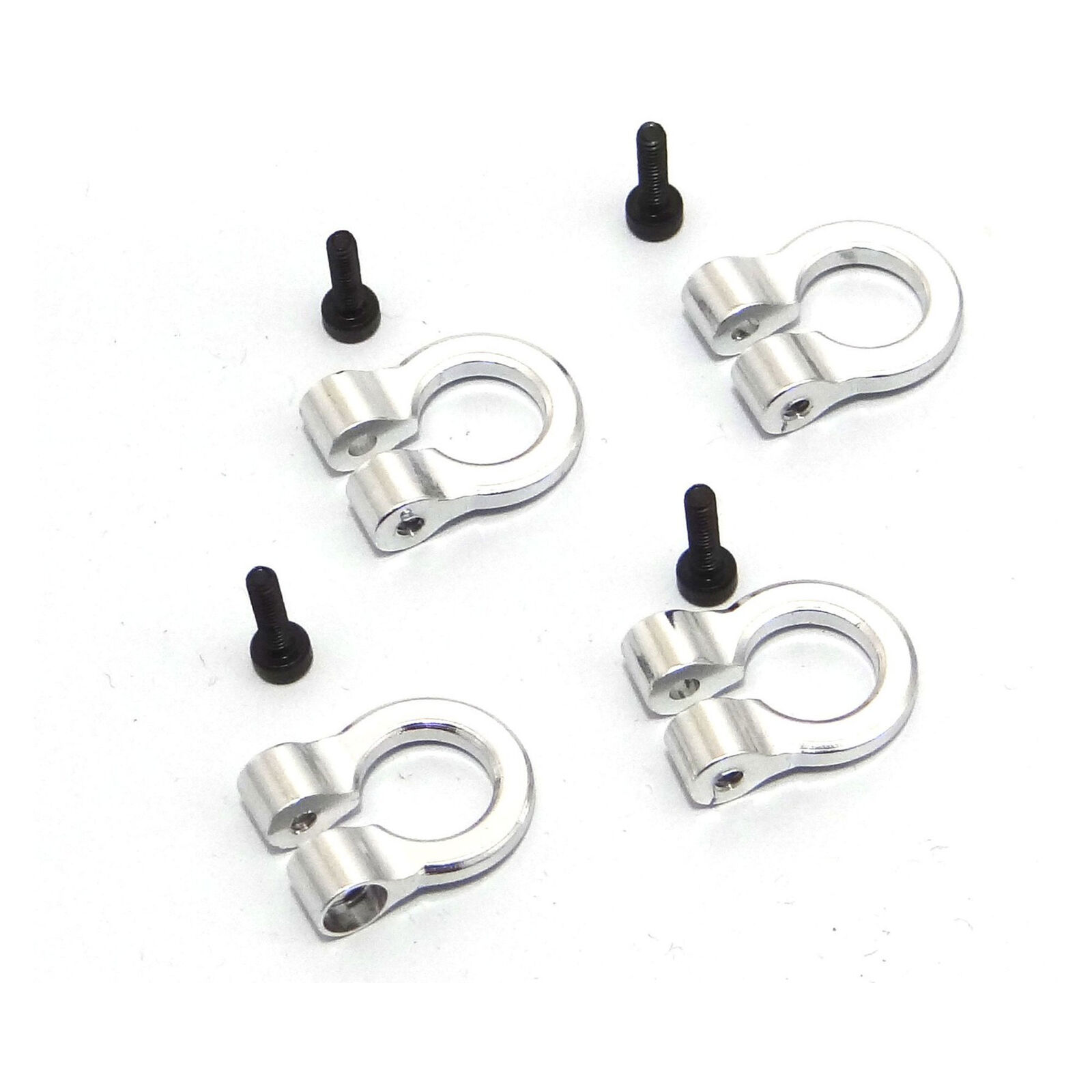 1/10 Scale Aluminum Silver Tow Shackle D-Rings (4)