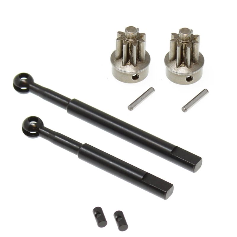 Heavy Duty Front Portal CVA Input Gears with Pins and CVA Shafts with Couplers, 1/10 Redcat Gen8 Scout II/ Gen8 V2 (2)
