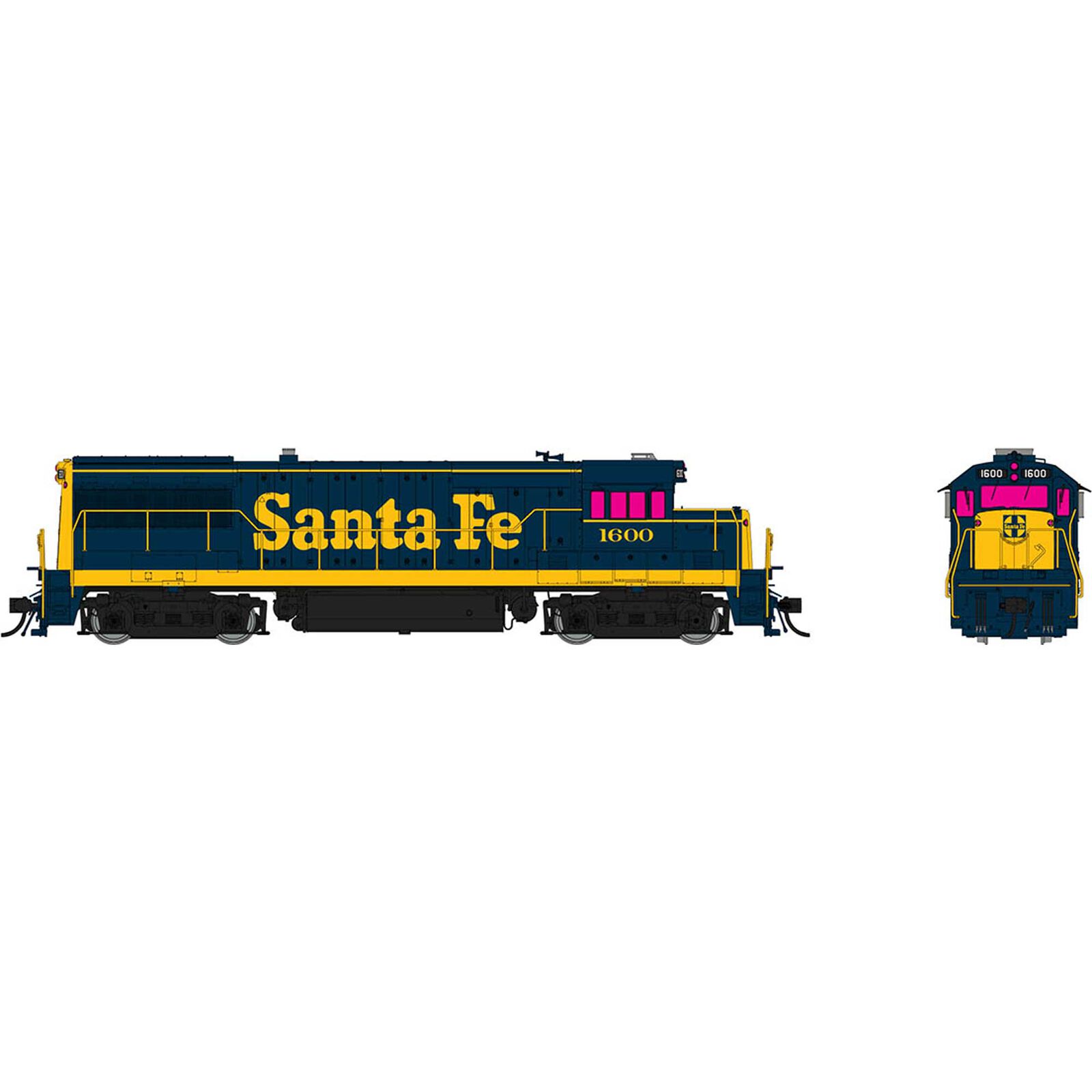 HO GE U25B Low Hood (DC/Silent): Santa Fe - Pinstripe Scheme: #1609