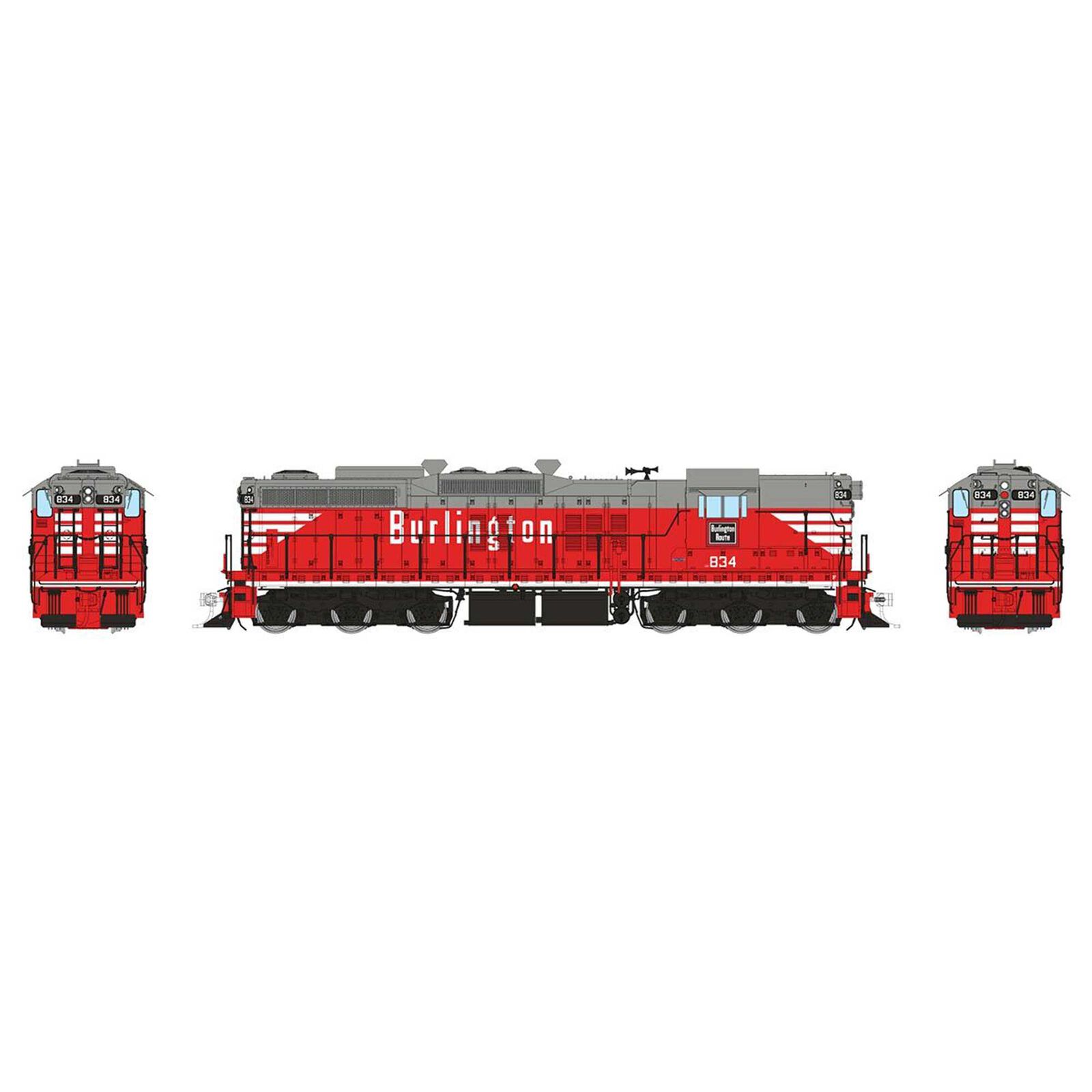 HO EMD SD9 Locomotive: Chicago, Burlington & Quincy: #834