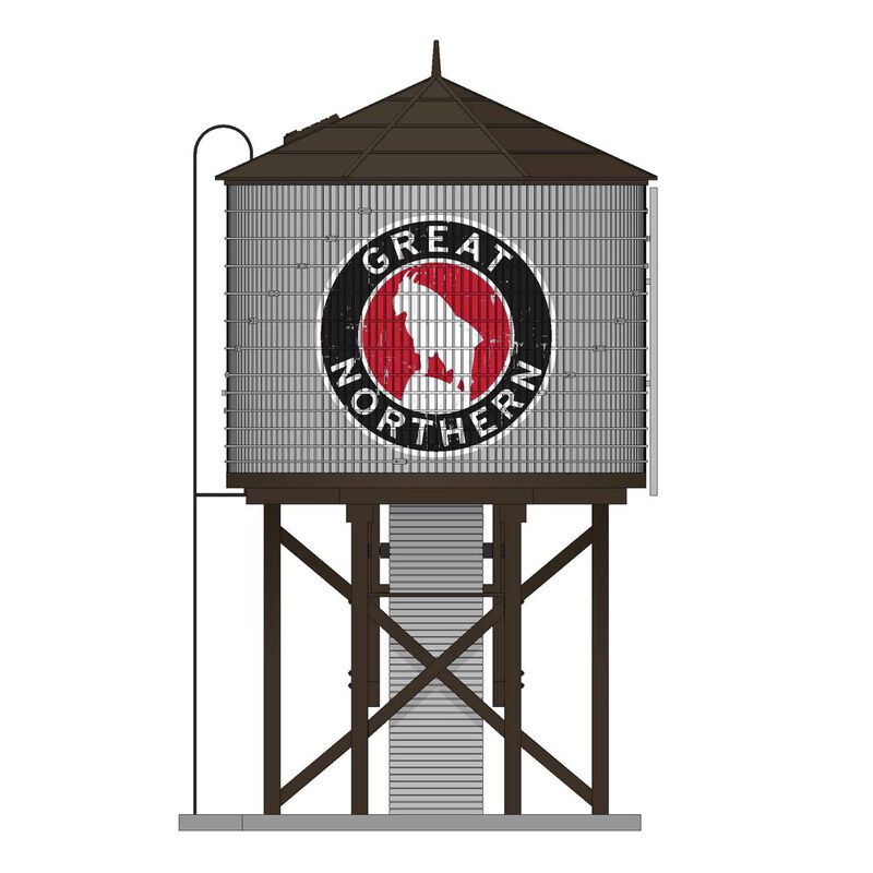 HO, Operating Water Tower with Sound, GN, Weathered