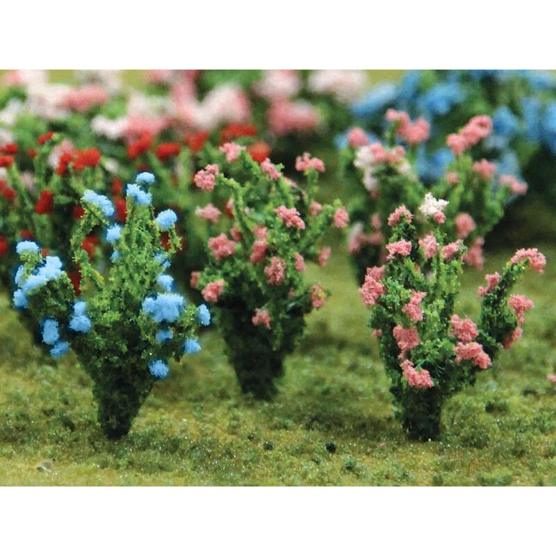 HO Flowering Bushes Pink & Blue - 1" Tall
