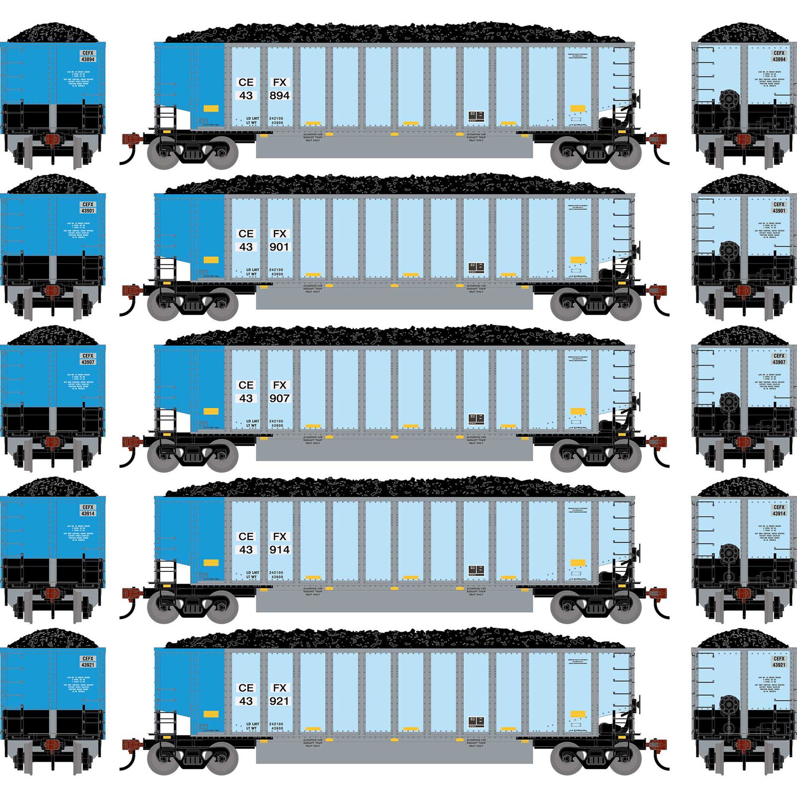 HO ATH Bethgon Coalporter w/Coal Load, CEFX #43894/43901/43907/43914/43921 (5)