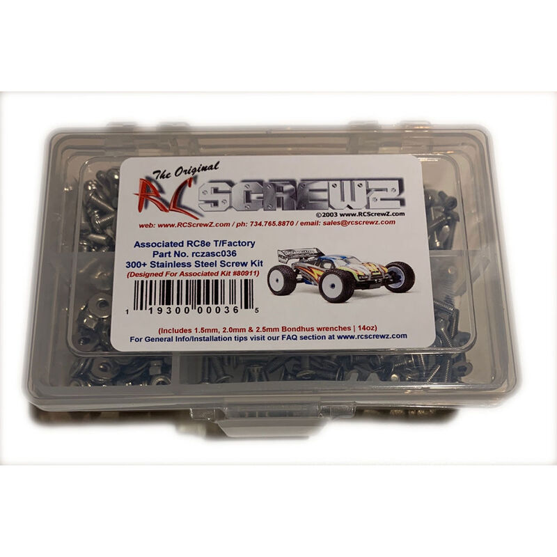 Stainless Steel Screw Set: Team Associated RC8Te Electric