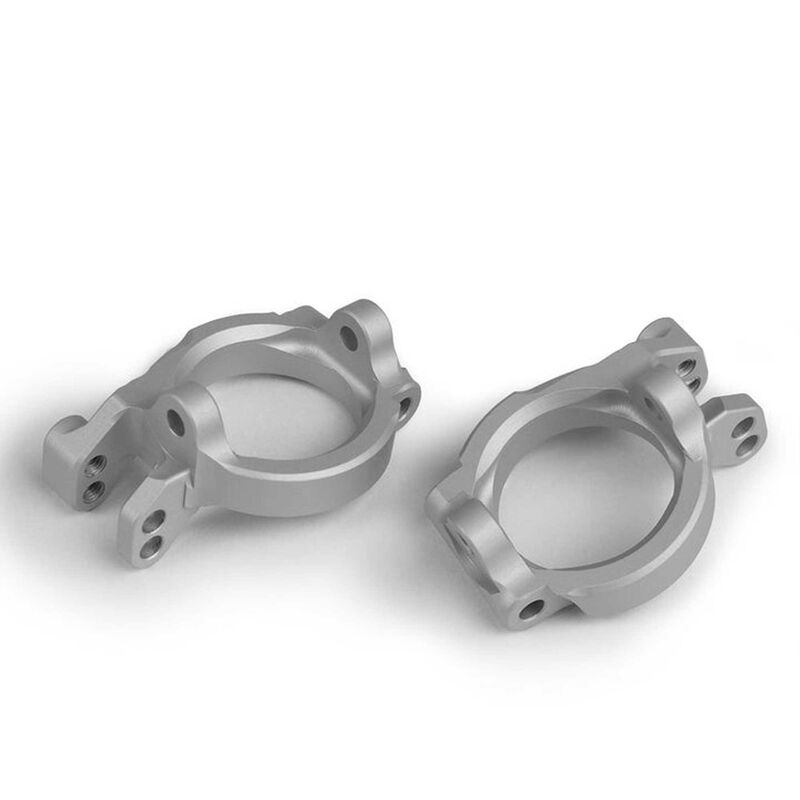 Front Caster Blocks, Clear Anodized: Axial Yeti