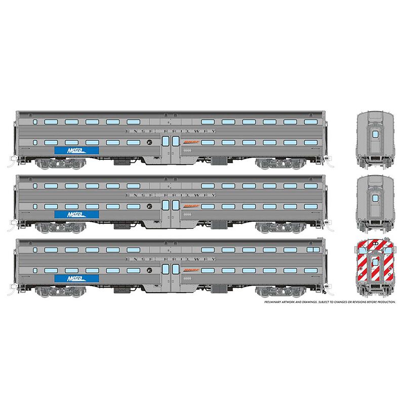 HO Gallery Commuter Car Metra BNSF Set, #1