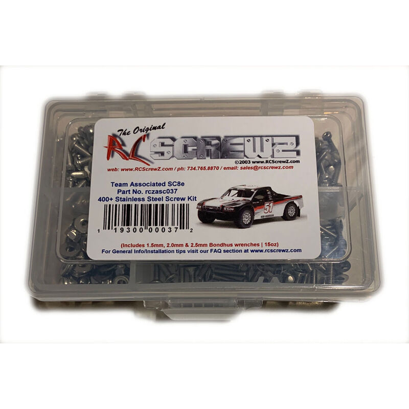 Stainless Steel Screw Set: Team Associated SC8e Electric