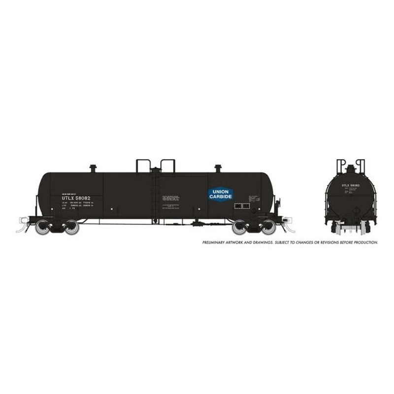 HO Procor 20K gal Tank Car: Union Carbide (UTLX): 6-Pack