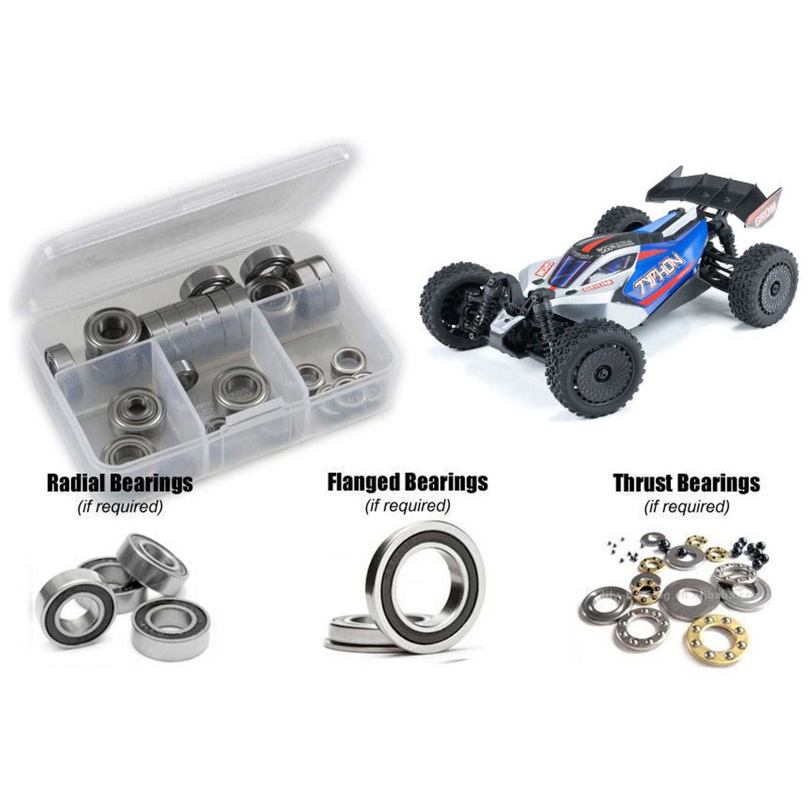 Rubber Shielded Bearing Kit: TYPHON GROM MEGA