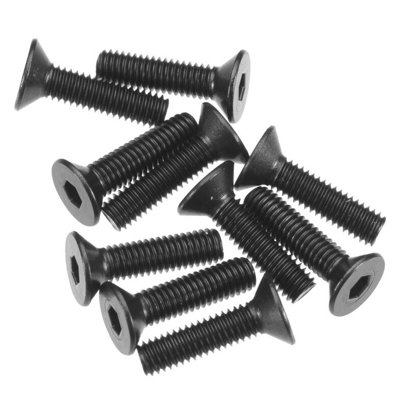 Hex Socket Flat Head M3x12mm, Black (10)