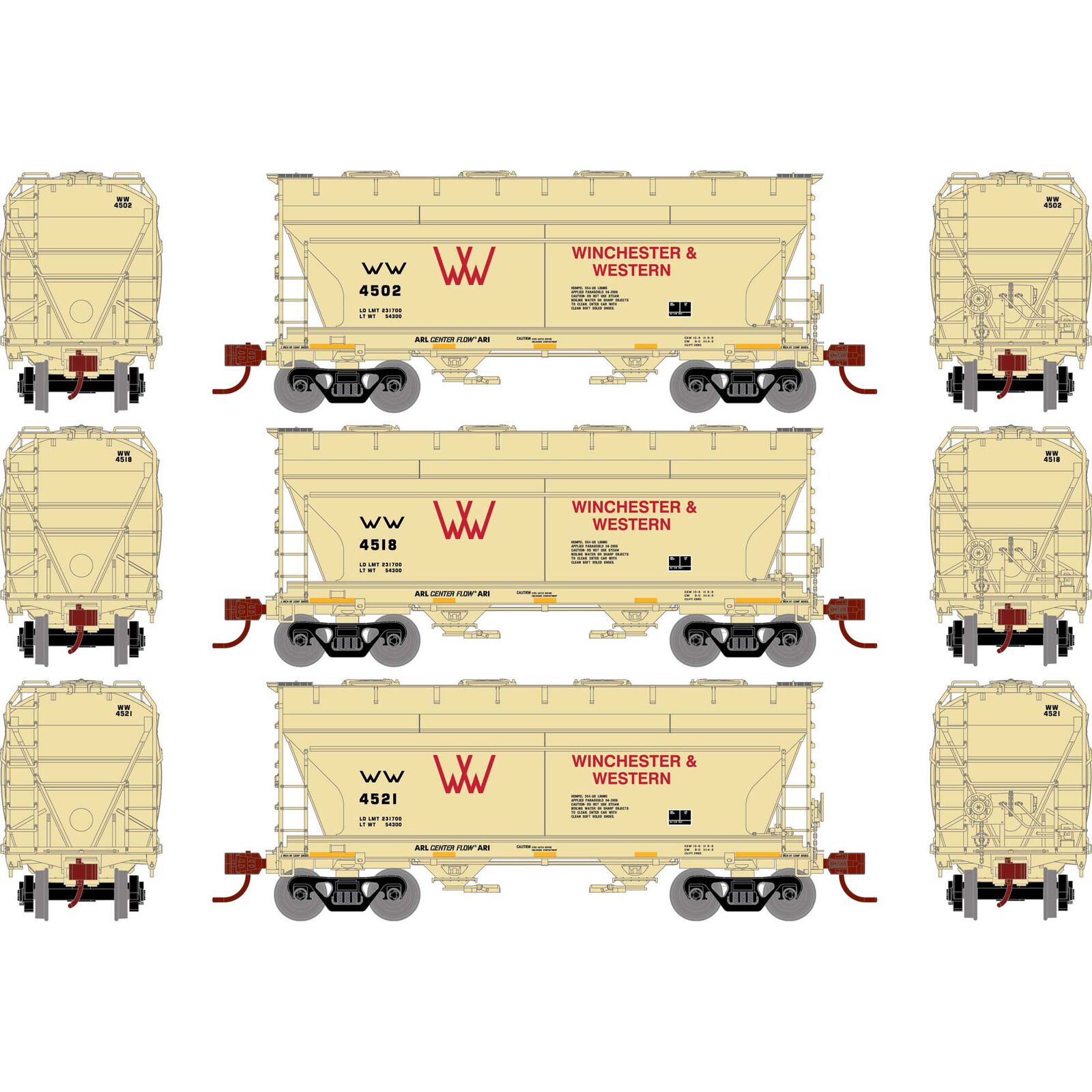 HO RTR ACF 2970 Cover Hopper, W&W (3)