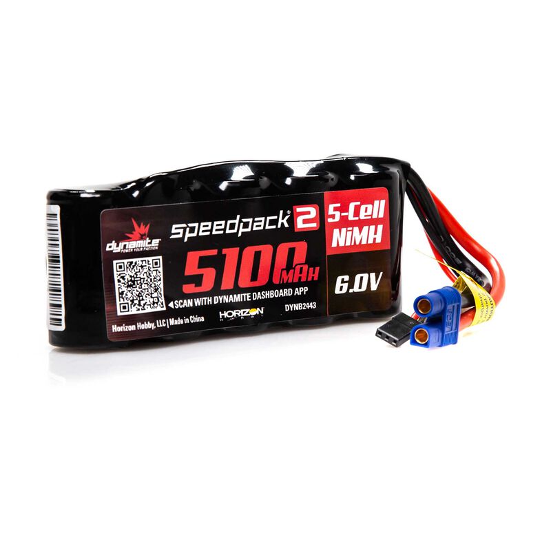 Speedpack2 6V 5100mAh 5C NiMH, Flat Receiver Pack