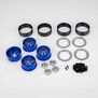 Bulls Eye - 2.0" 6 Slot Crawler Wheel, Blue W/ Silver Chamfer And Bead Lock, 4pc.