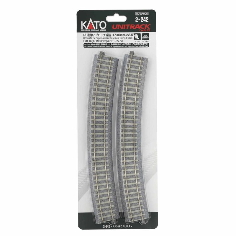 Kato USA, Inc. HO 28.75" (730mm) 22.5&ordm; Radius CT Easement Track, Left & Right