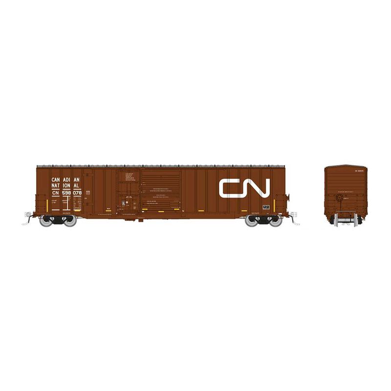 HO Trenton Works 6348 Boxcar: CN - w/conspicuity stripes: 6-Pack #2