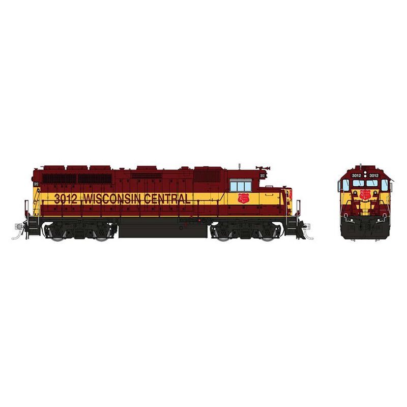 HO EMD GP40 Locomotive with DCC & Sound, Wisconsin Central: #3014