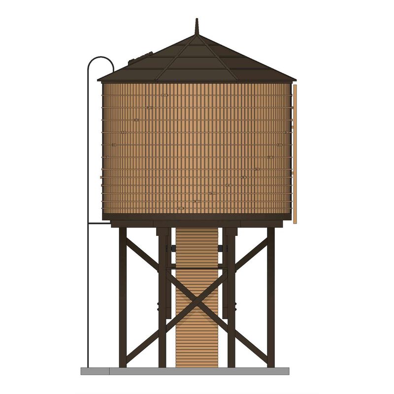 HO, Water Tower, Weathered Brown, Unpowered