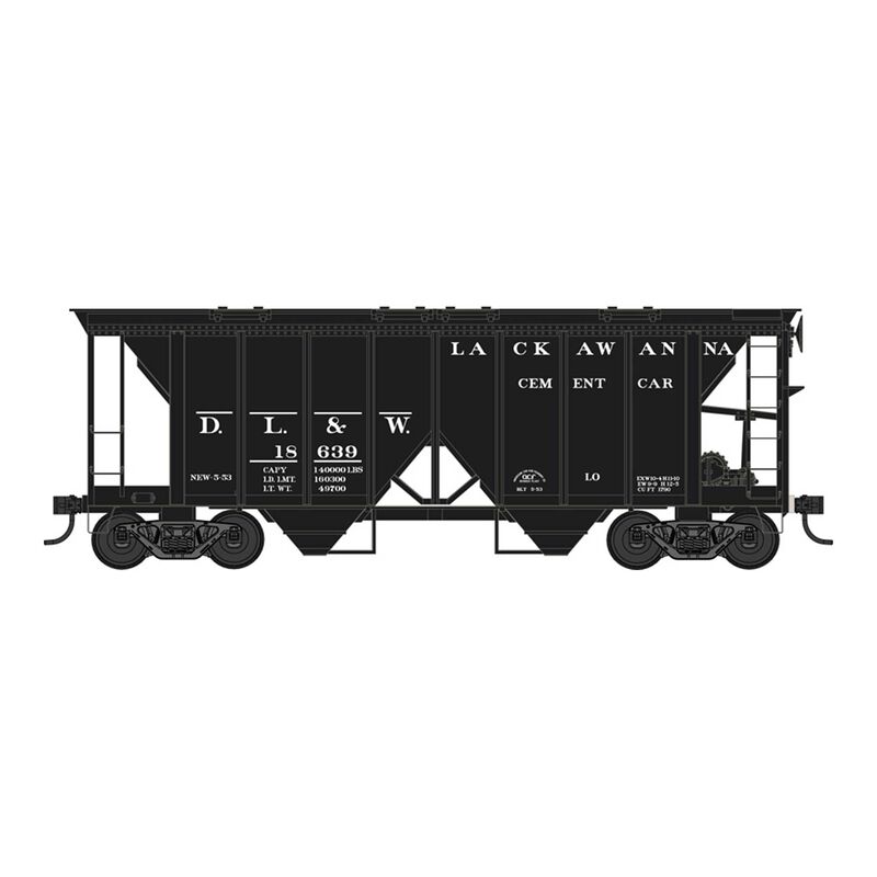 HO 70 Ton 2 Bay Covered Hopper D L &  W Road #18655