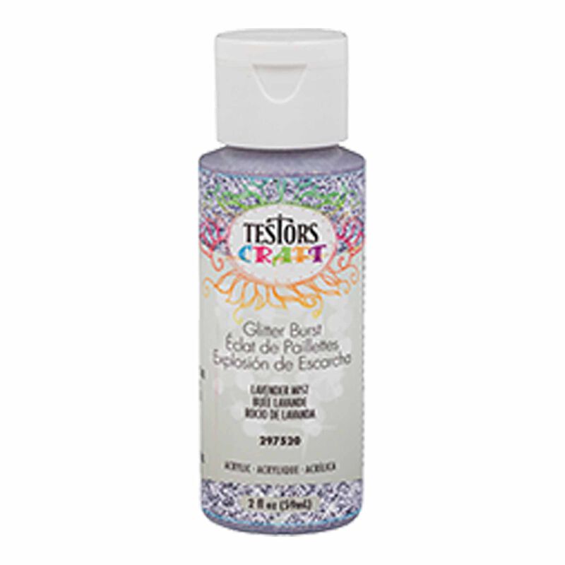 Testors Acrylic Craft Paint, 2 oz, Lavender Glitter