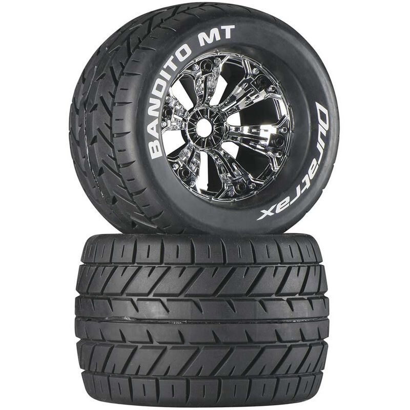 Bandito MT 3.8" Mounted 1/2" Offset  Tires, Chrome (2)