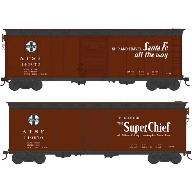 HO 40ft Boxcar ATSF Super Chief #140670