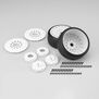 1/8 Speed Claw 83mm Pre-Mounted Belted Tires, White Wheels (2)