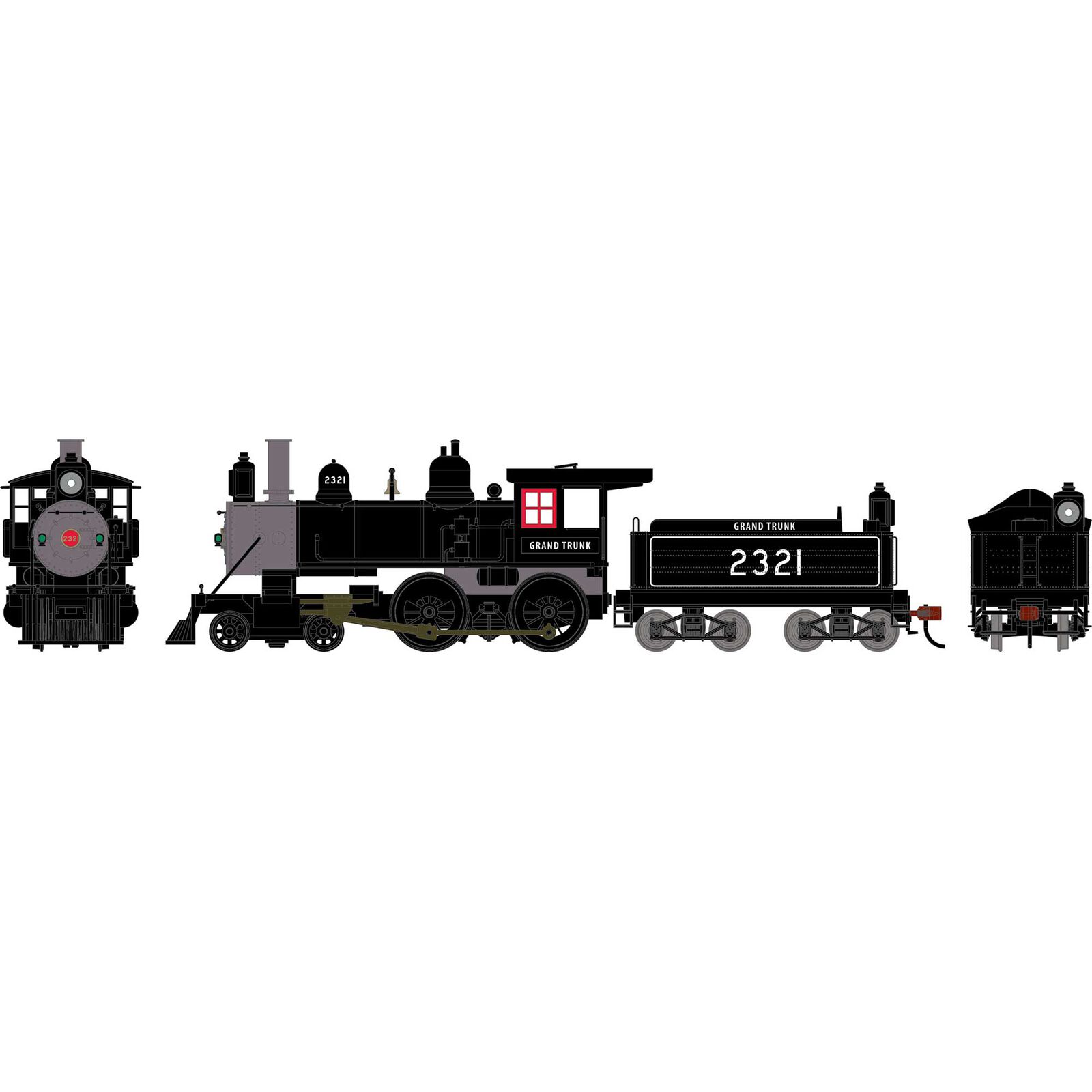 HO ATH 4-4-0 Steam Locomotive w/DCC & Sound, GTR #2321
