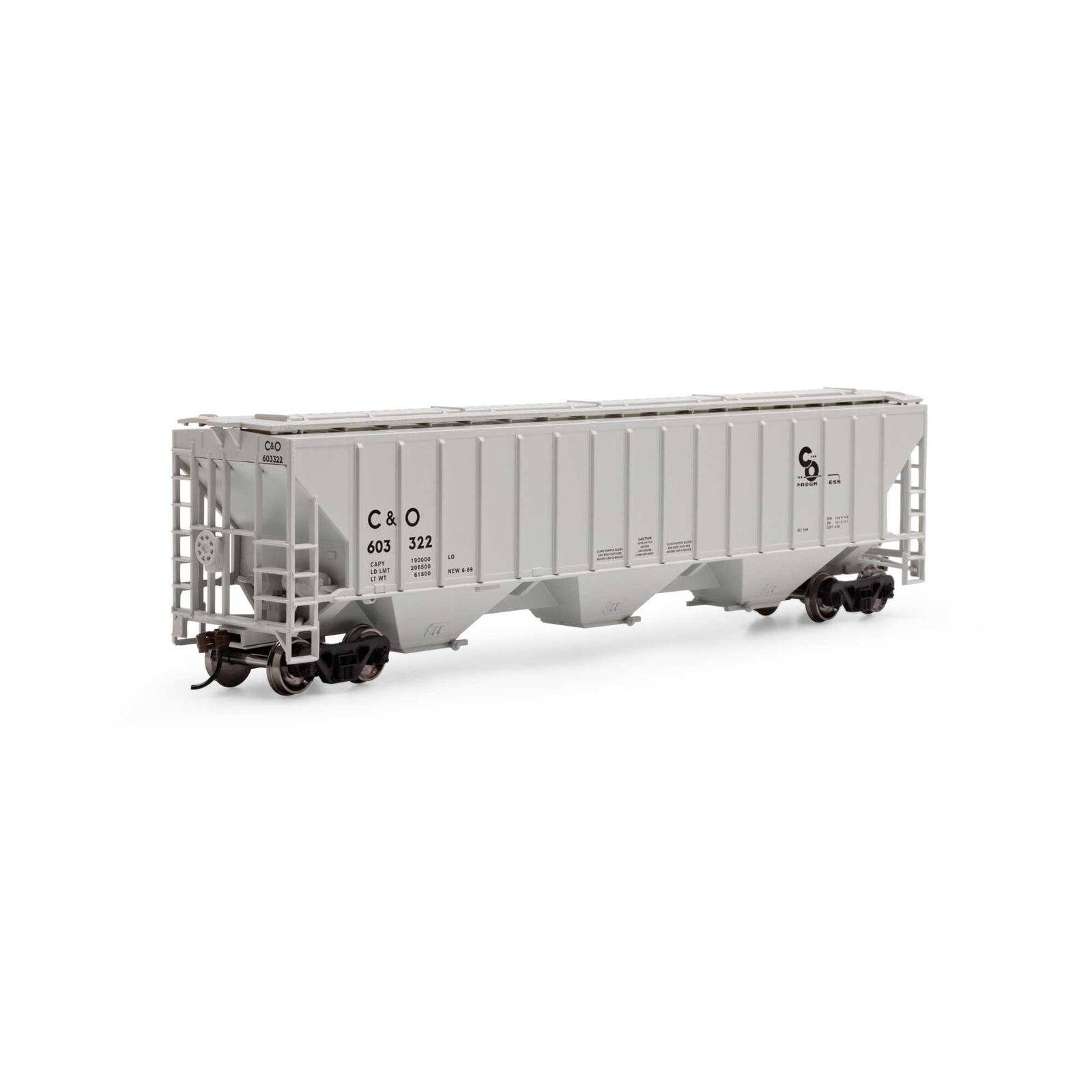 HO PS4740 Covered Hopper, C&O #603322