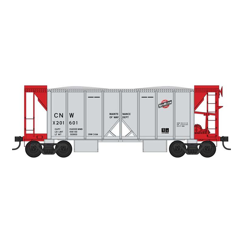 HO 70 Ton 2 Ballast Car with Side Chutes CNW Gray #X201750