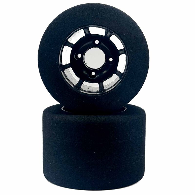 1/10 4-Bolt Pre-Mounted Rear Drag Racing Tires, Yellow Compound (2)