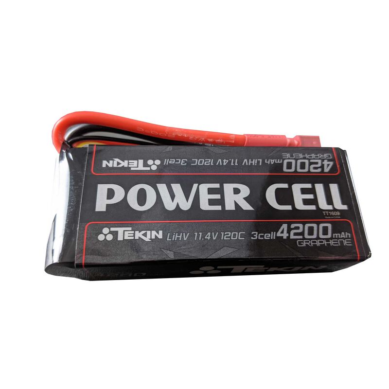 11.4V 4200mAh 3S 120C Soft Pack LiHV Battery: T-Plug